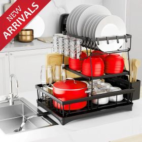 3-Tier Dish Drying Rack with Automatic Drainage, Over Sink Stainless Steel Organizer for Kitchen Counter