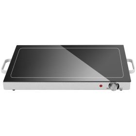 HOMCOM Food Warmer with Adjustable Temperature, Electric Warming Tray with Cool-Touch Handles for Parties, Buffets, Black